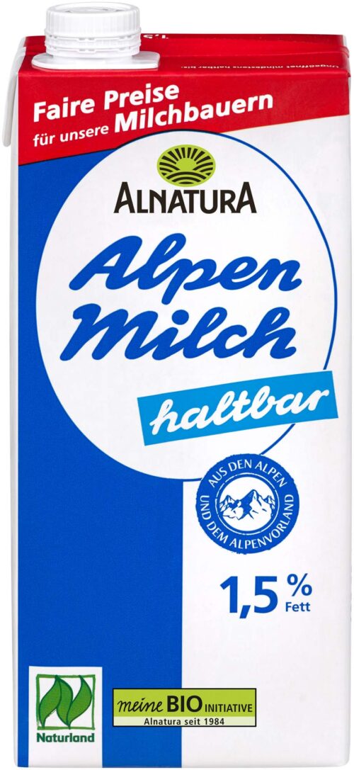 Alnatura Bio Alpenmilch haltbar 1,5% 1l