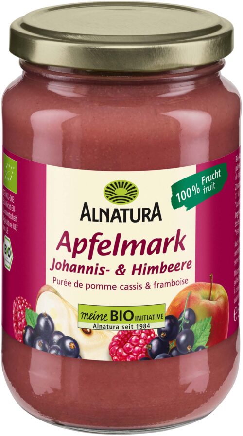 Alnatura Bio Apfelmark Johannis- und Himbeere 360g